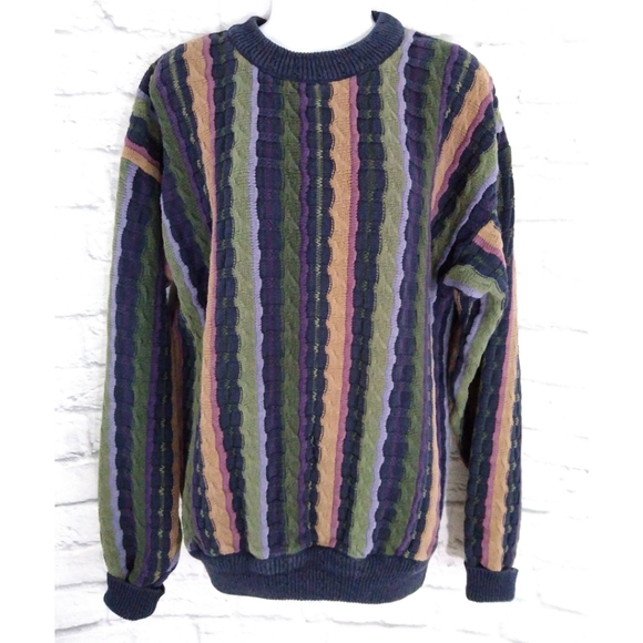 Structure Sweaters - Vintage 90's Oversized Chunky Grandpa Sweater L